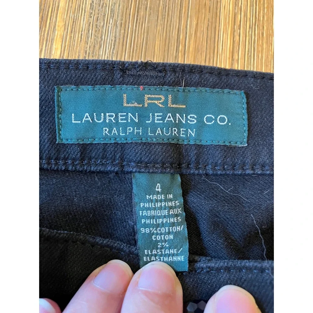 Lauren Ralph Lauren Jeans Co, Trouser Jeans Faceted Buttons Women's Black Size 4